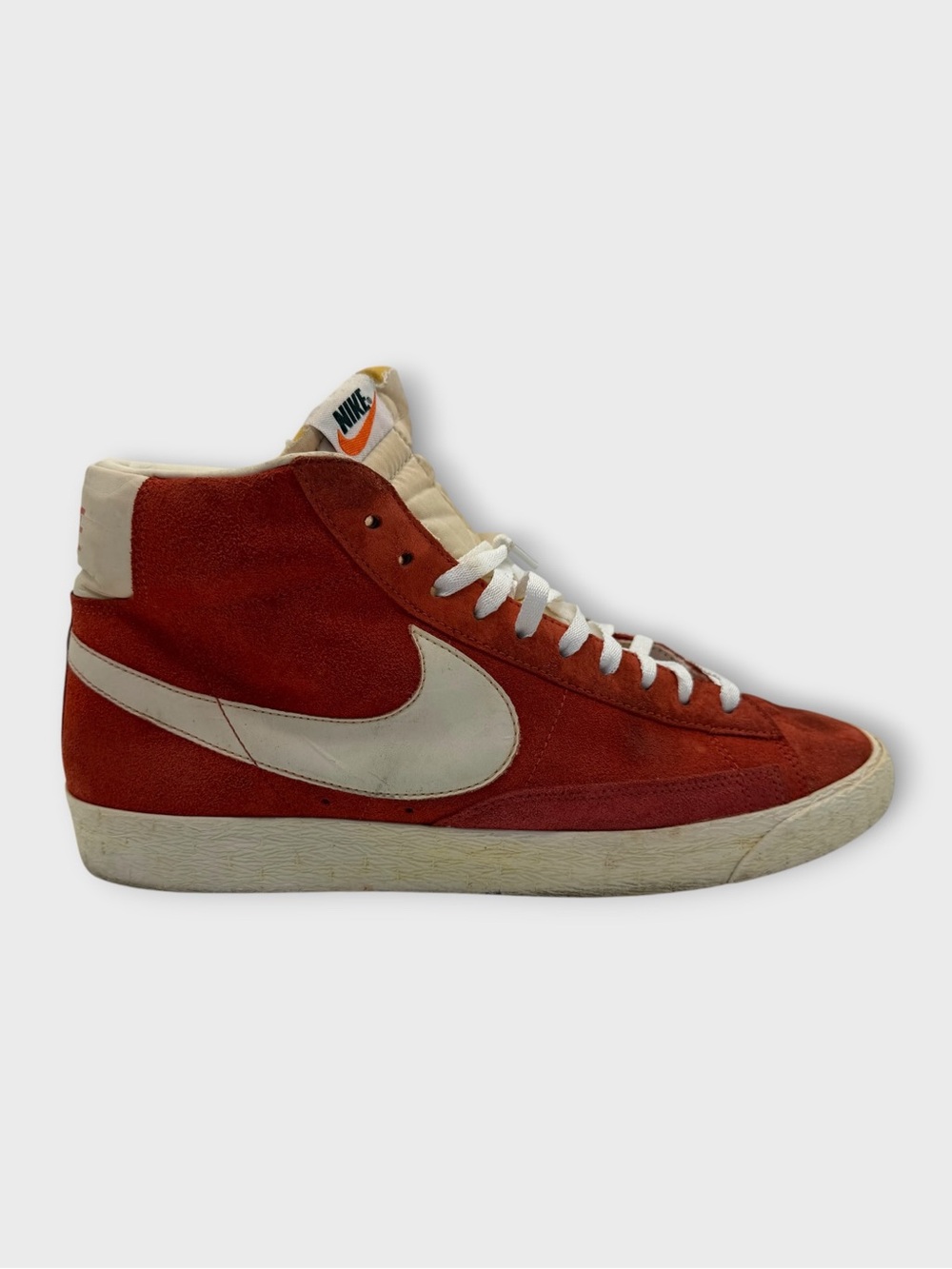 Nike Blazer 77 Men’s Orange-Red Suede High-Top Sneakers Size 12 Fair Condition